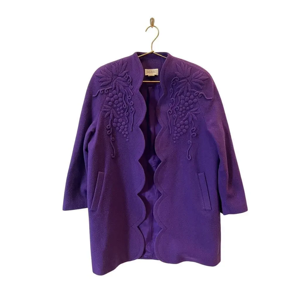 Vintage Purple Paradise Grape Scalloped jacket
